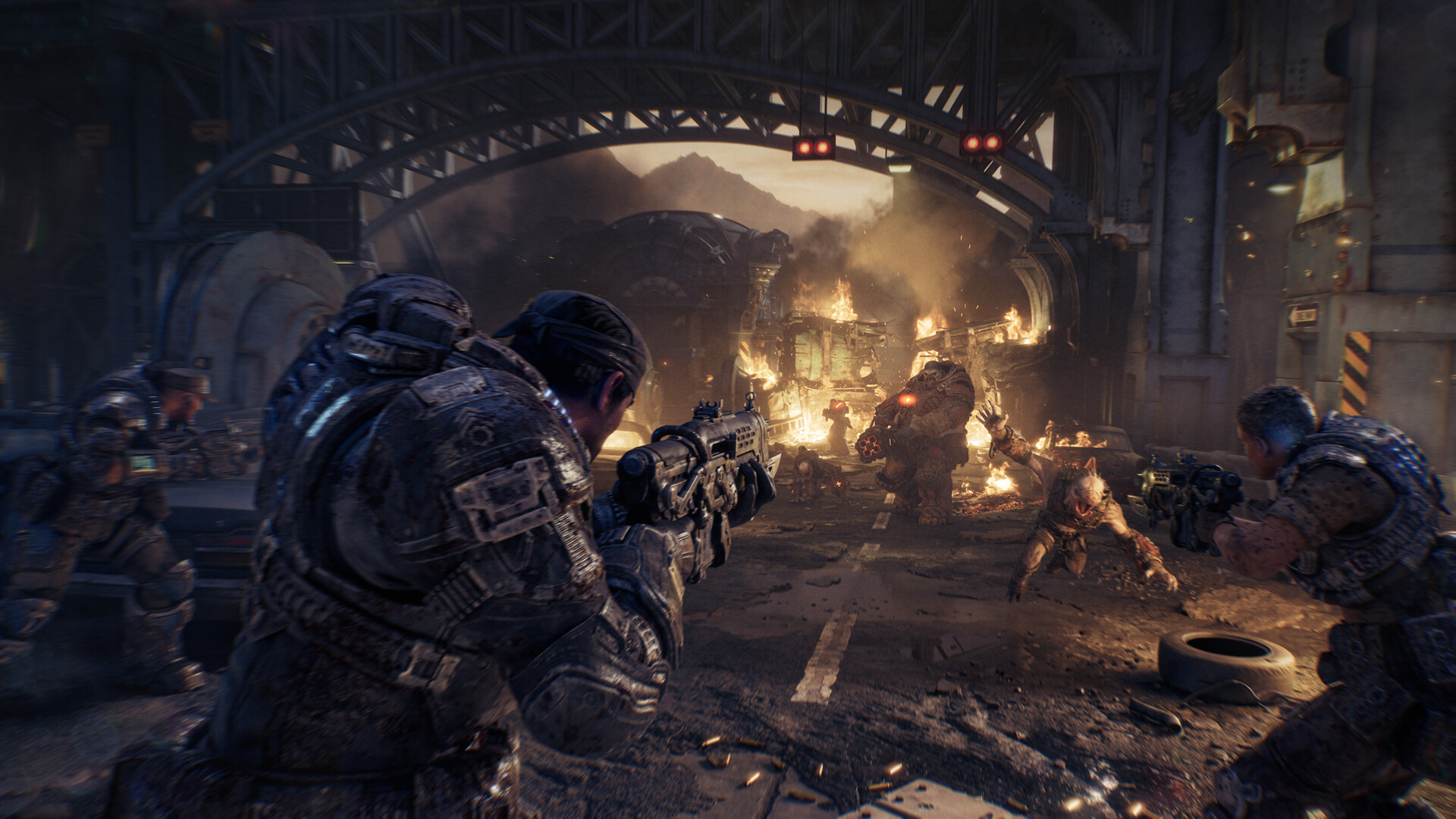 Ilustrasi situasi tegang saat server Gears of War E-Day menghadapi serangan siber.